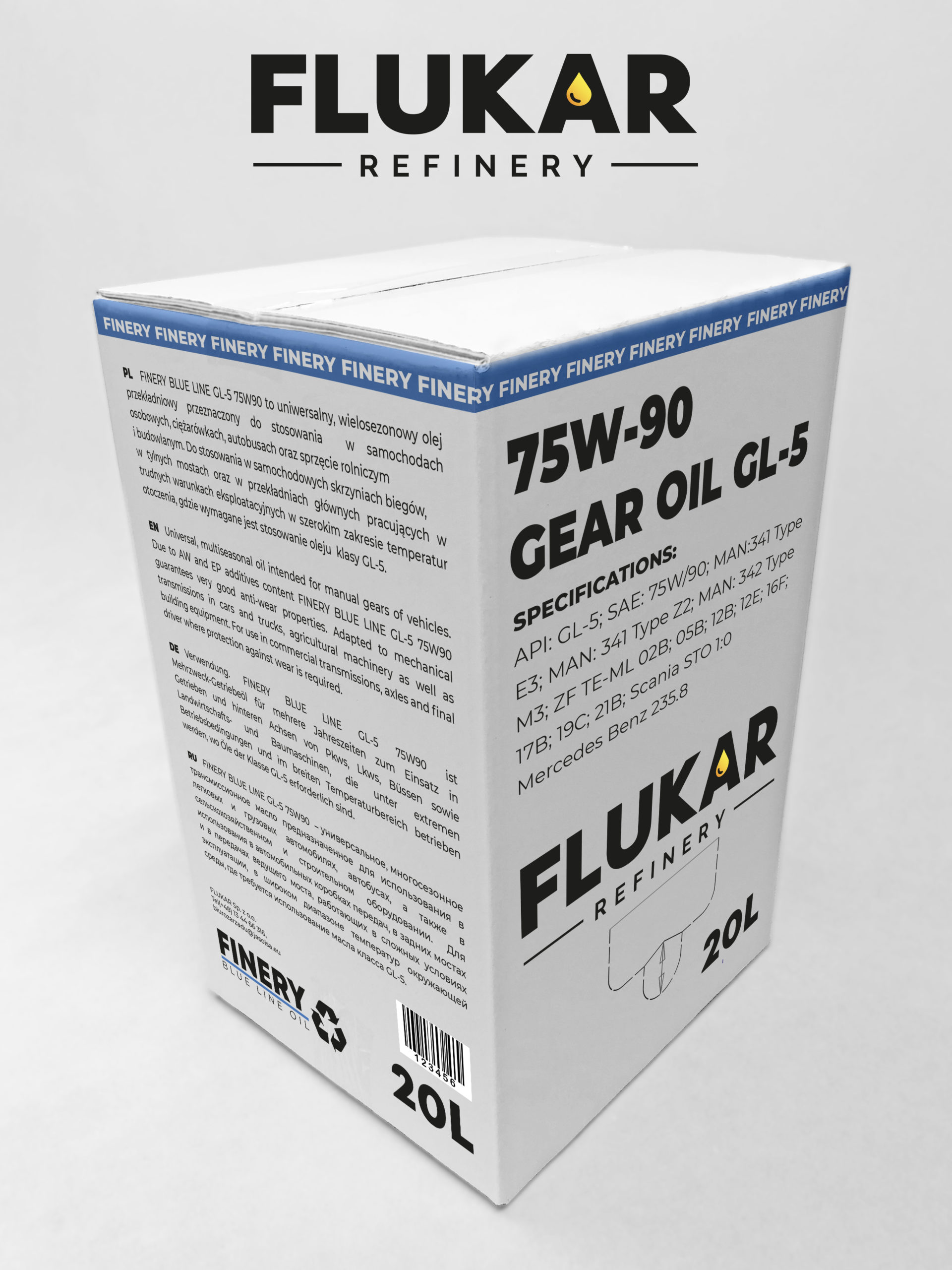 Uniwersalny olej przekładniowy FINERY BLUE LINE GL-5 75W-90
